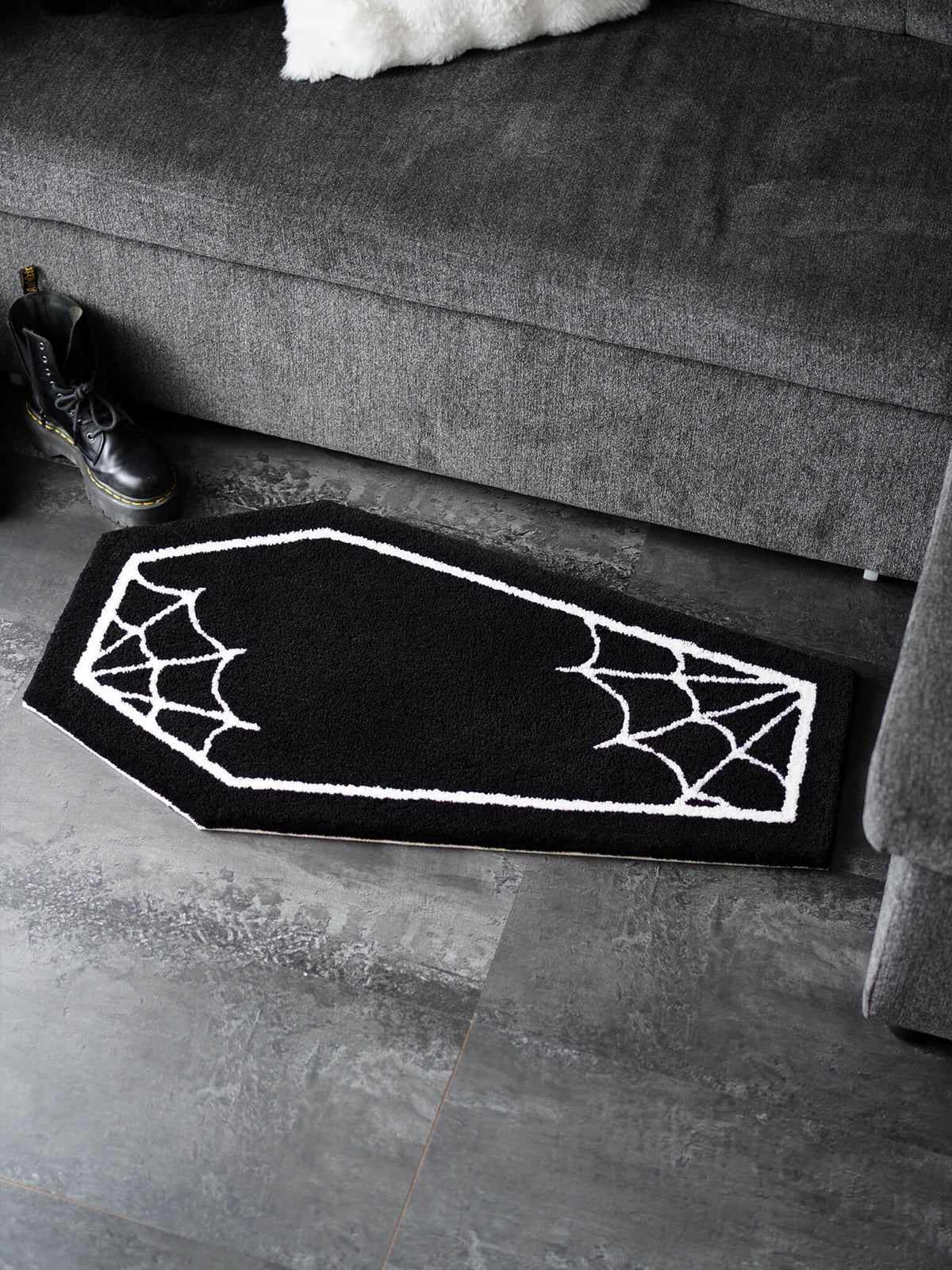 Cobweb Coffin Rug