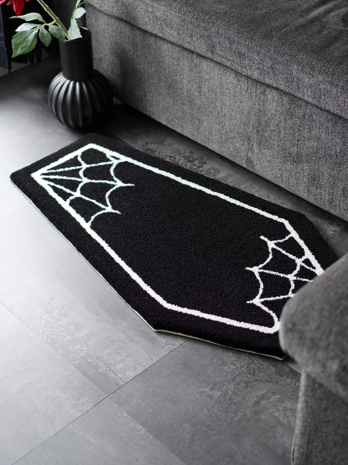 Cobweb Coffin Rug