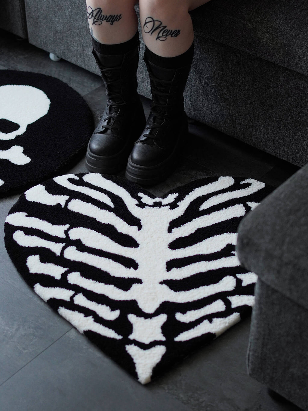 Ribcage Heart Rug