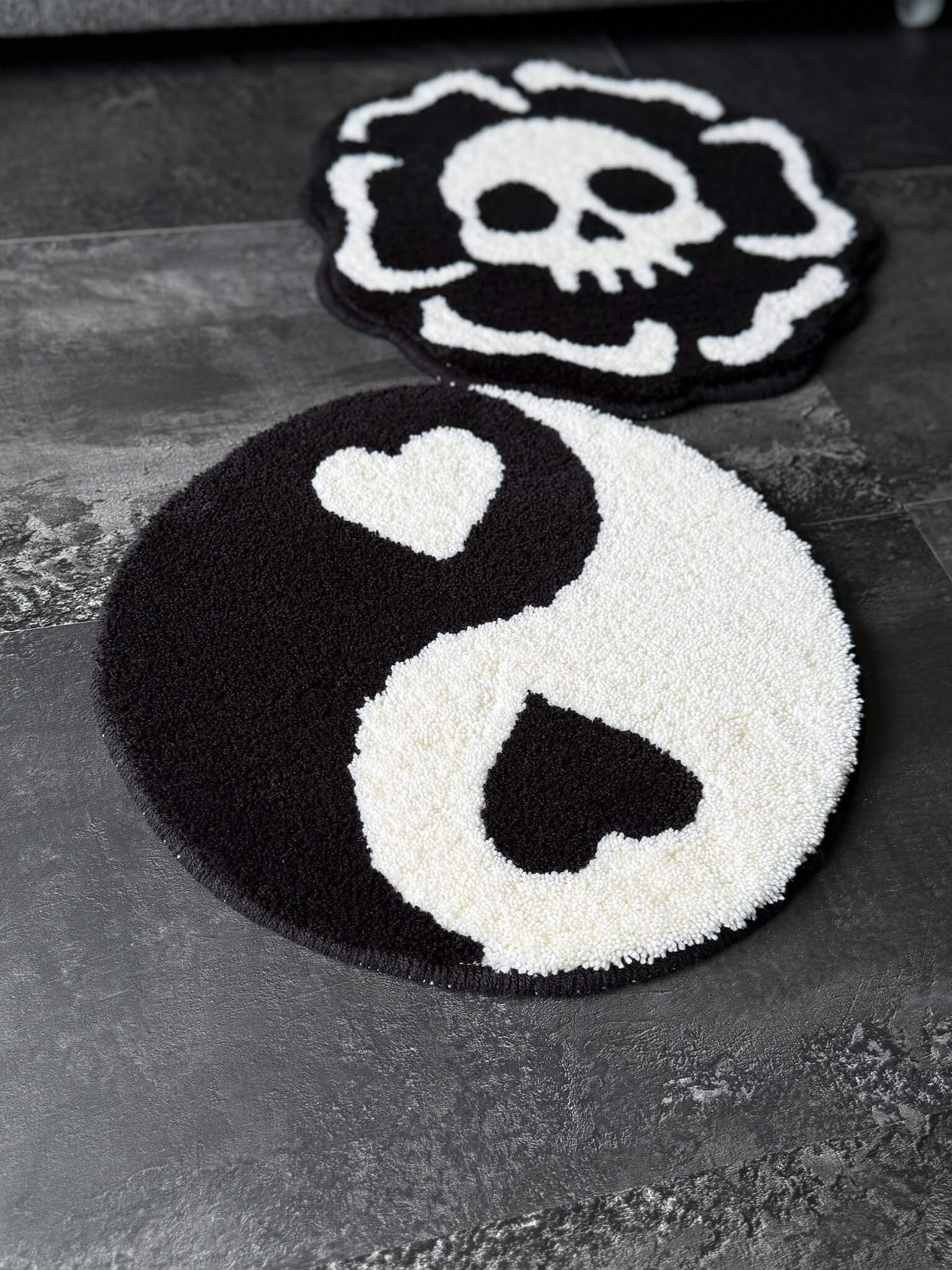 Yin Yang Heart Mini Rug